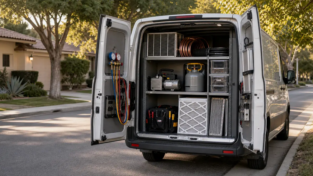 Independent Carrier HVAC service team working in Encino, CA